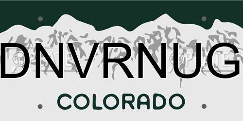 DNVRNUG Colorado License Plate