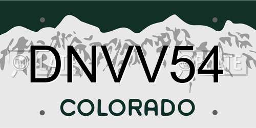 DNVV54 Colorado License Plate
