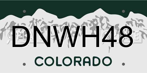 DNWH48 Colorado License Plate