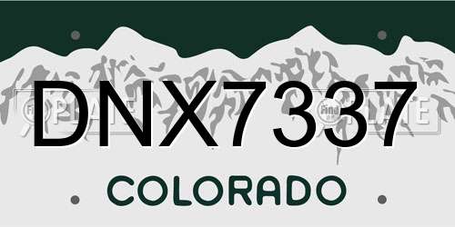 DNX7337 Colorado License Plate