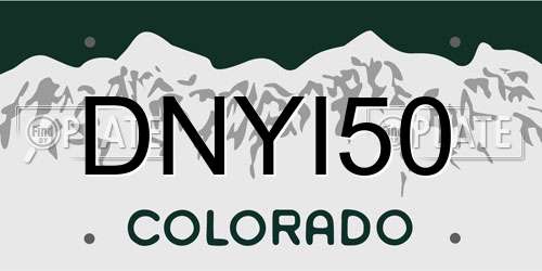 DNYI50 Colorado License Plate