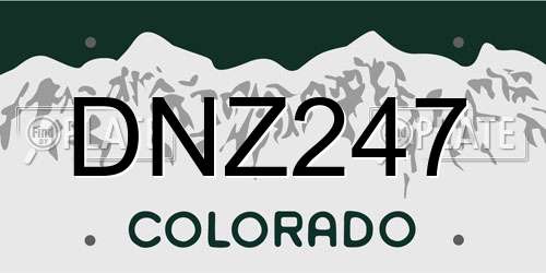 DNZ247 Colorado License Plate