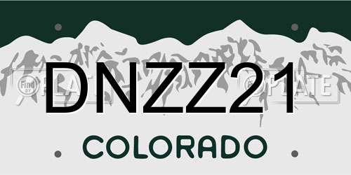 DNZZ21 Colorado License Plate
