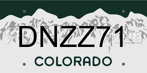 DNZZ71 Colorado License Plate