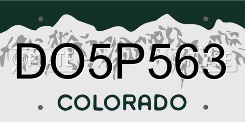 DO5P563 Colorado License Plate