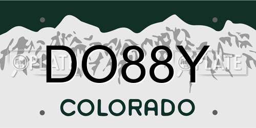 DO88Y Colorado License Plate