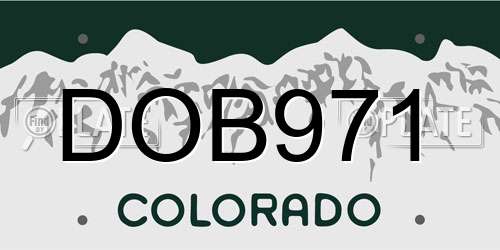 DOB971 Colorado License Plate