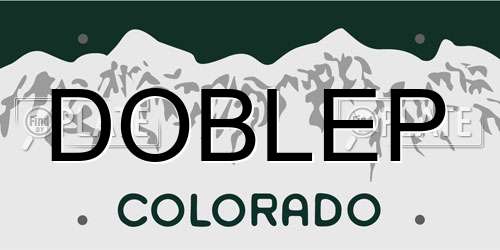 DOBLEP Colorado License Plate