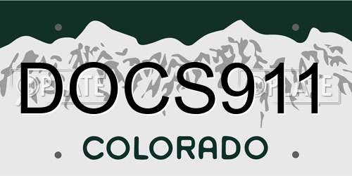 DOCS911 Colorado License Plate