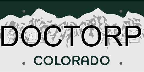 DOCTORP Colorado License Plate