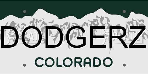 DODGERZ Colorado License Plate