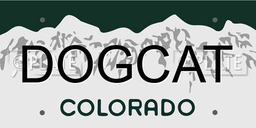 DOGCAT Colorado License Plate