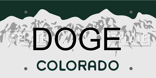 DOGE Colorado License Plate