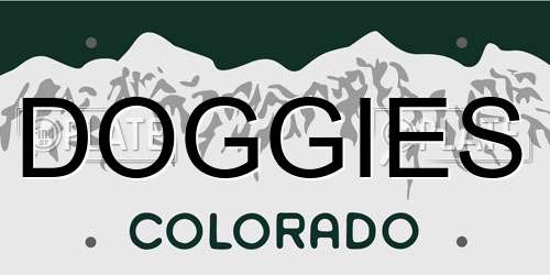 DOGGIES Colorado License Plate