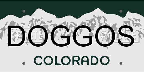 DOGGOS Colorado License Plate