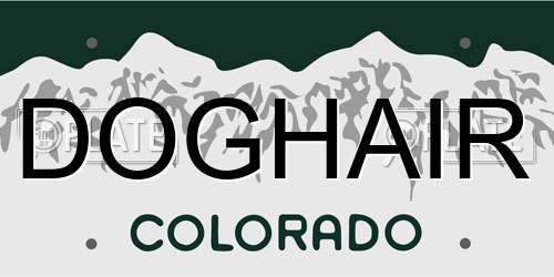 DOGHAIR Colorado License Plate