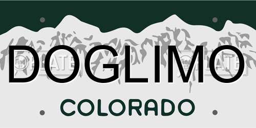 DOGLIMO Colorado License Plate