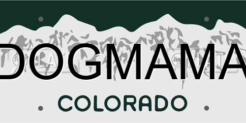 DOGMAMA Colorado License Plate