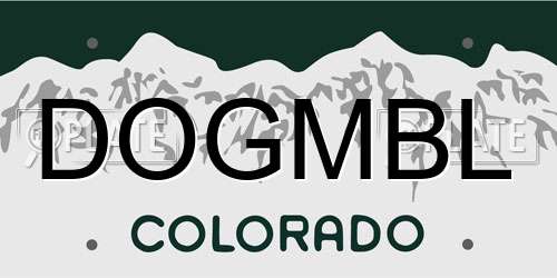 DOGMBL Colorado License Plate