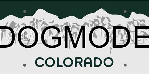 DOGMODE Colorado License Plate