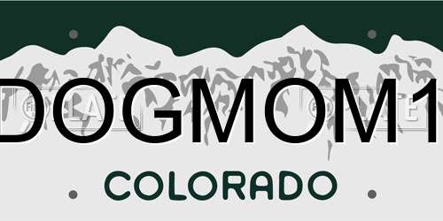 DOGMOM1 Colorado License Plate