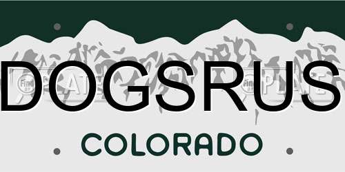 DOGSRUS Colorado License Plate