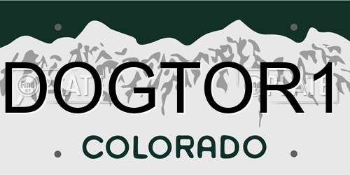 DOGTOR1 Colorado License Plate