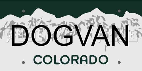 DOGVAN Colorado License Plate