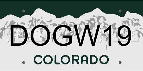DOGW19 Colorado License Plate