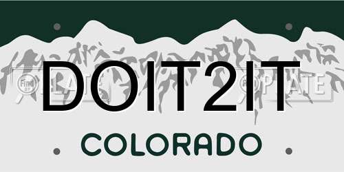 DOIT2IT Colorado License Plate