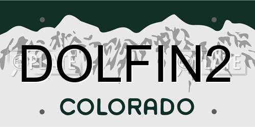 DOLFIN2 Colorado License Plate