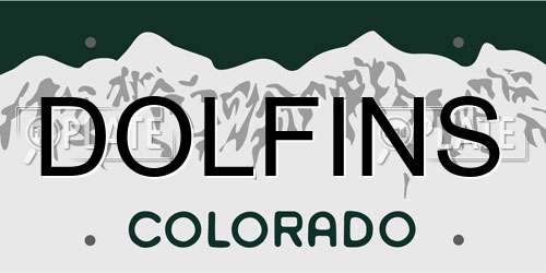 DOLFINS Colorado License Plate
