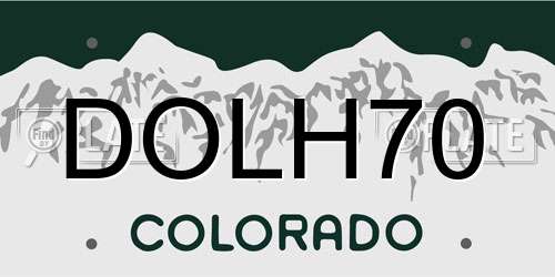 DOLH70 Colorado License Plate