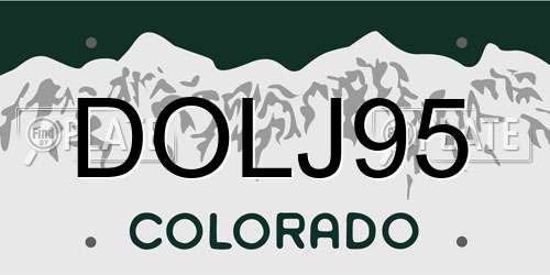 DOLJ95 Colorado License Plate
