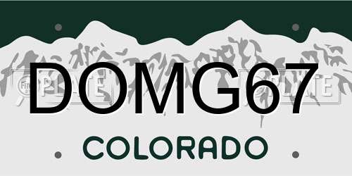 DOMG67 Colorado License Plate