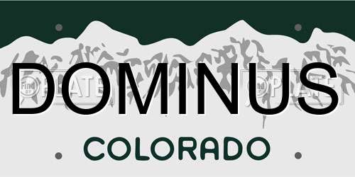 DOMINUS Colorado License Plate