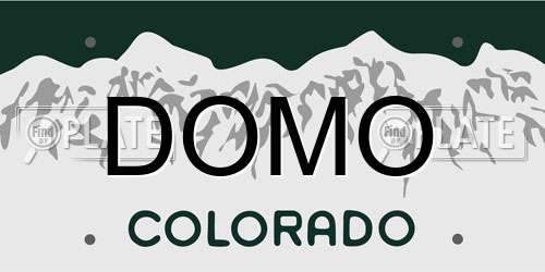 DOMO Colorado License Plate