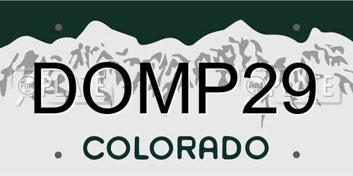 DOMP29 Colorado License Plate
