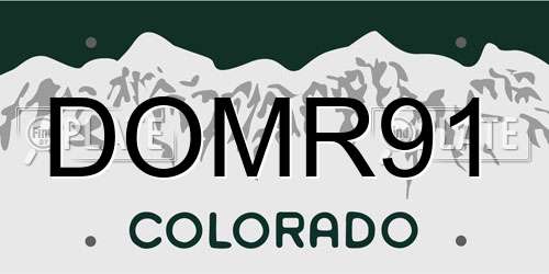 DOMR91 Colorado License Plate