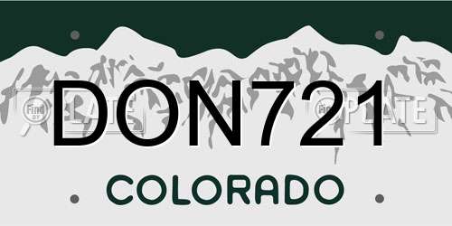 DON721 Colorado License Plate