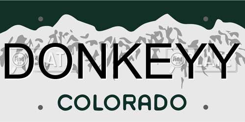 DONKEYY Colorado License Plate
