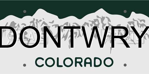 DONTWRY Colorado License Plate