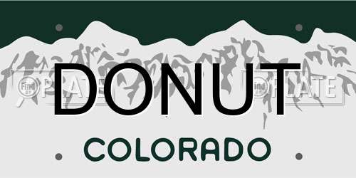 DONUT Colorado License Plate
