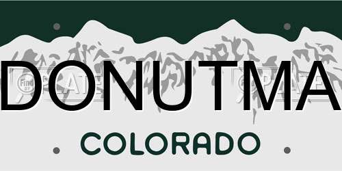 DONUTMA Colorado License Plate