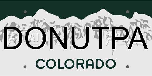 DONUTPA Colorado License Plate