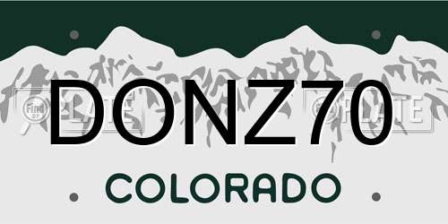 DONZ70 Colorado License Plate