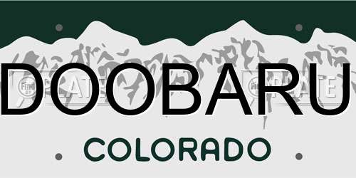DOOBARU Colorado License Plate