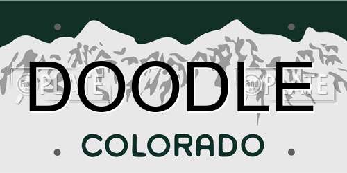 DOODLE Colorado License Plate