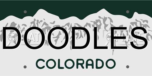 DOODLES Colorado License Plate