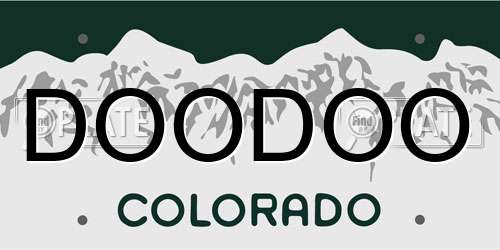 DOODOO Colorado License Plate